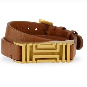 Tory Burch Leather Fitbit Double Wrap Bracelet